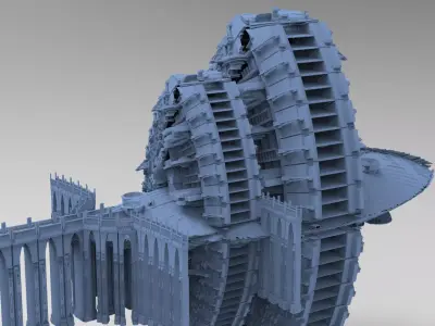 Art Deco Sci-Fi Temples 2 3D model