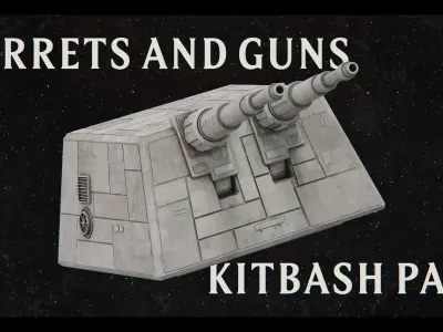 Sci-Fi Turrets and Guns Pack - Star Wars 3D model