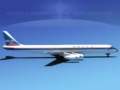 Douglas DC-8-63 Delta 3D model