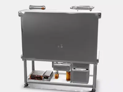 Industrial Metal Workbench Low-poly 3D model