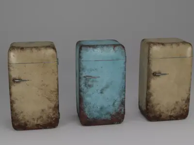 Old Soviet Fridge Low-poly 3D model