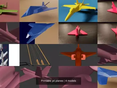 Printable jet planes 3D Model Collection