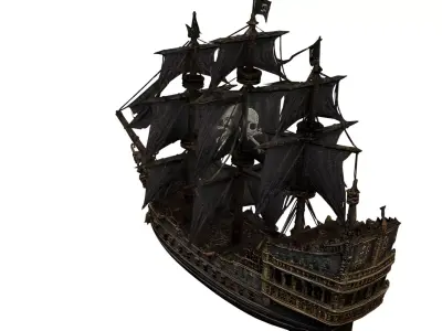 Pirate Ship Realistic Wooden Galleon 3D model purchase