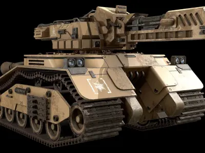 Tank Concept - 3 - Desert Low-poly 3D model