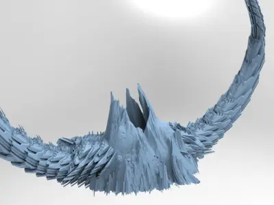 Sci fi Alien Dragon Bone Spine cliffs 2  3D model
