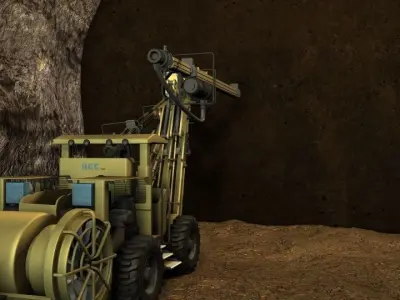 Tunnel drilling process 3D model