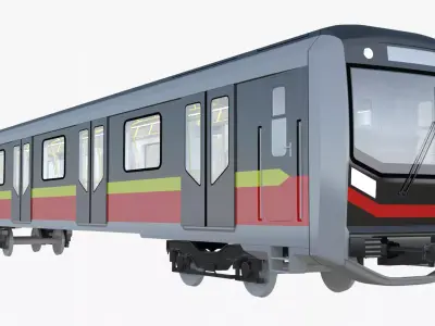 Warsaw metro locomotive 3D model