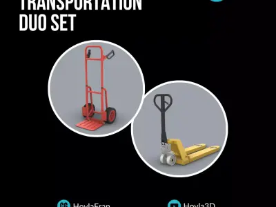 Transportation Duo Set - 2 Models  Low-poly 3D model
