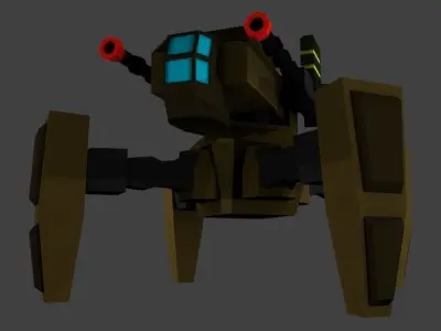 Quad Leg Mechanical Robot Free low-poly 3D model