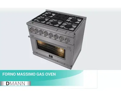 Gas Oven  Low-poly 3D model