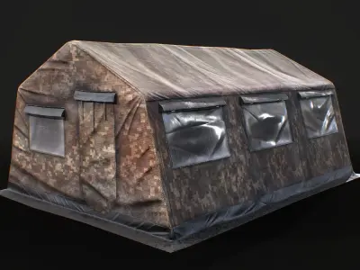 Military tent Low-poly 3D model purchase