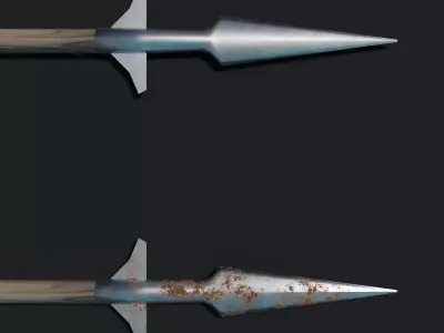 Medieval Winged Spear Low-poly 3D model