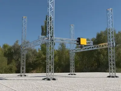 Industrial Square Printer Low-poly 3D model