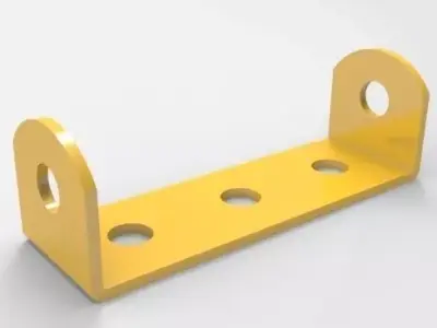 Double angle strip 3x1x1 Holes - Meccano part Free 3D model