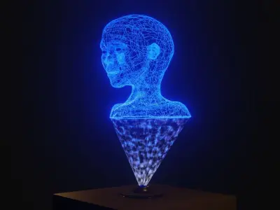 Sci-fi human scan projection Low-poly 3D model