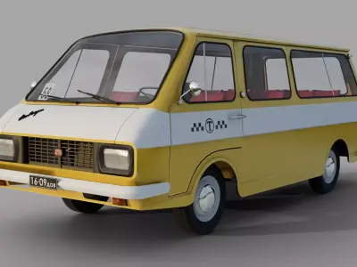 Taxi RAF-2203 Low-poly 3D model