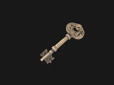 antique 1950s key design Low-poly 3D model buy