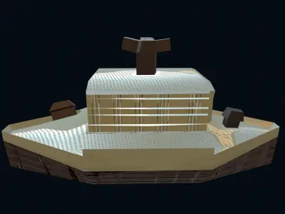 Game Ready Vessel building Low-poly 3D model