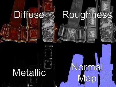 Elegant MarbleTop Cabinet model pack Low-poly 3D model