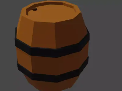 Low Poly Blender Barrel Model Low-poly 3D model