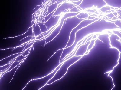Lightning Bolt Generator Slow Motion Animated For Blender 3D model