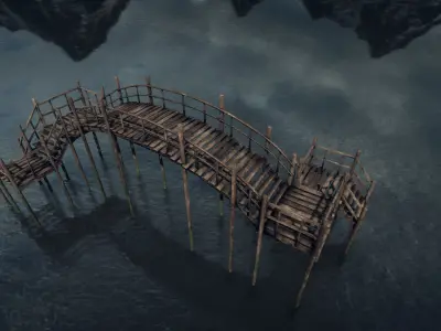 Modular Dock system Low-poly 3D model