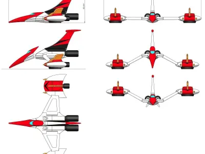 GRENDIZER DOUBLE SPAZER - articulated with instructions 3D print model
