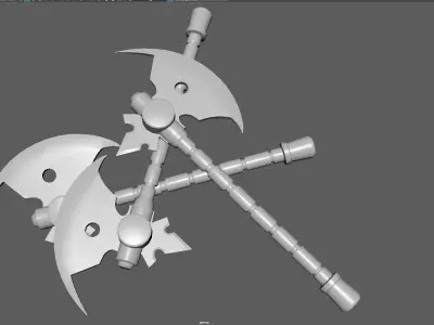 Low Poly Fantasy Battle Axe  Stylized Game-Ready Weapon 3D Model Low-poly 3D model