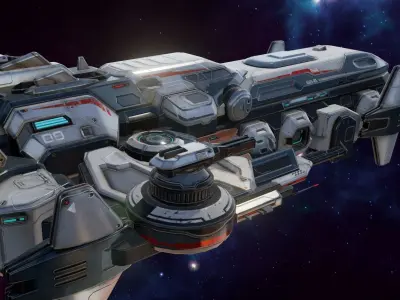 Spaceship Nemesis - low poly Low-poly 3D model