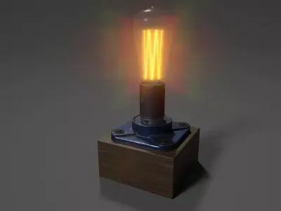 Industrial lamp Low-poly 3D model purchase