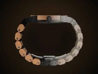 Watch Wood Waidzeit Low-poly 3D model