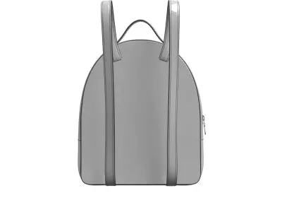 Silver Leather Backpack 3D model