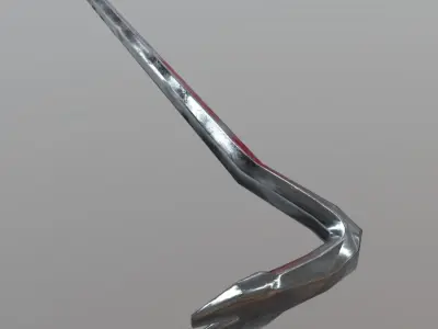CC0 - Crowbar metal tool Free low-poly 3D model