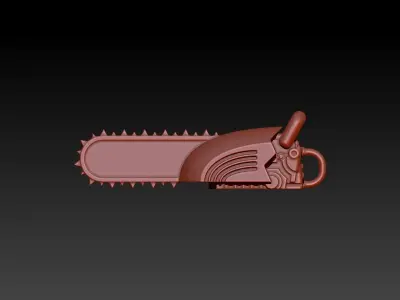 Timber Chainsaw Charm Pendant Necklace  3D print model