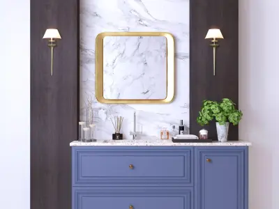 bathroom furniture  and decor Free 3D model