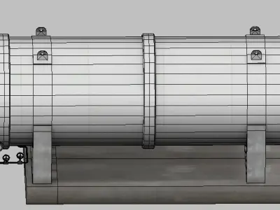 LNG Cryogenic Storage Tank Low-poly 3D model