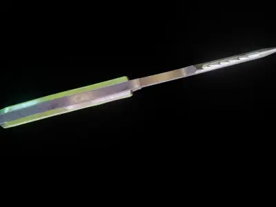 Tactical Knife Low-poly 3D model 6