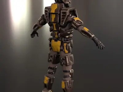 Armored man - low-poly game ready model Armor Free low-poly 3D model