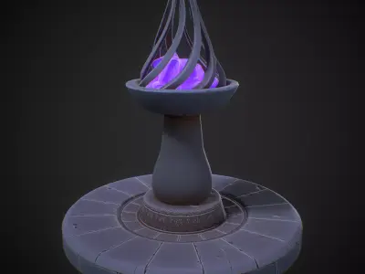 Stylized urn game ready Low-poly 3D model