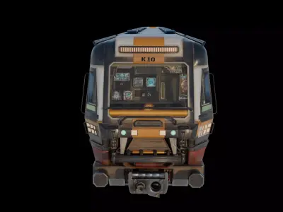 Sci-Fi Futuristic Metro Train Fully Rigged  High-Detail 3D model