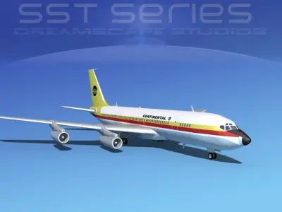 Boeing 707-320 SS Continental Airlines 3D model