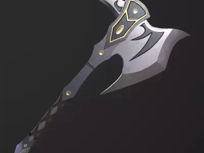 Fantasy Battle Axe PBR Low-poly 3D model purchase