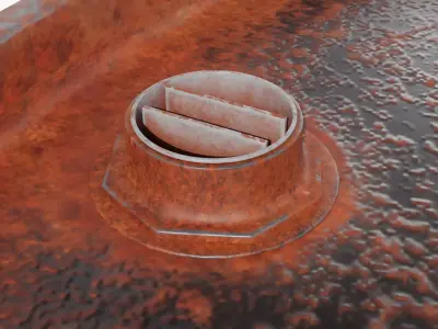 Steel Barrel - Black - Rusted 3D model
