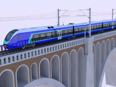 Viaduct with Stadler Flirt 3D model