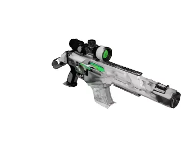 Futuristic Green Scope Assault Rifle 3D model