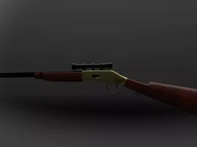 low poly game ready  Winchester riftle Low-poly 3D model
