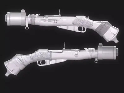 Concept Gun Low-poly 3D model