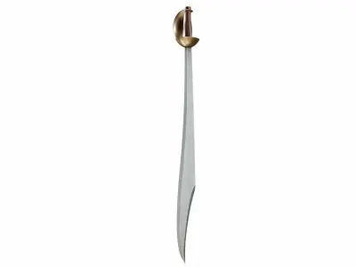 Curved sword 6 Low-poly 3D model