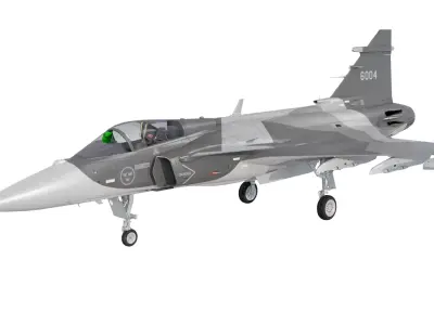 Saab JAS 39 Gripen 3D model 2