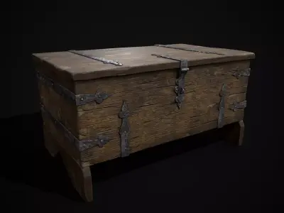 Iron Bound Trunk Low-poly 3D model